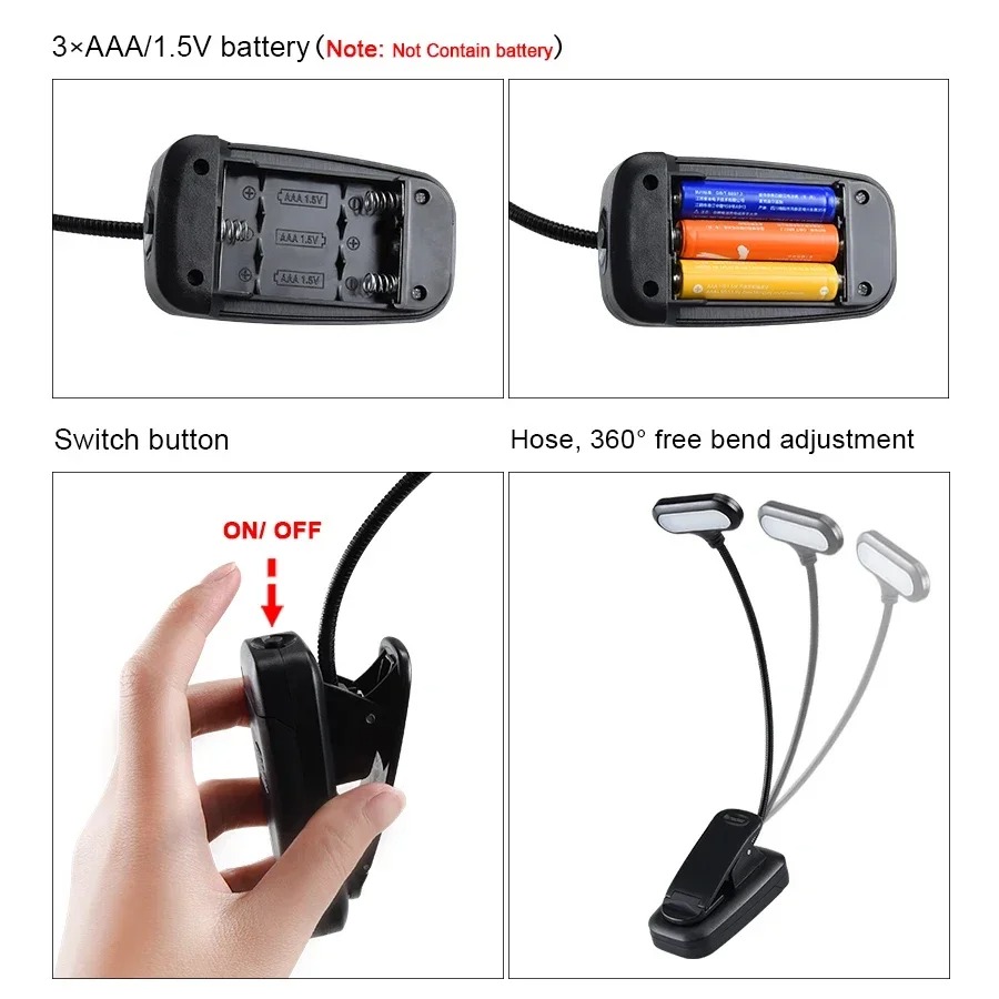클립이있는 미니 LED 책 조명, 배터리 구동 눈 보호 - Laptop Accessories Light 리뷰 및 가격