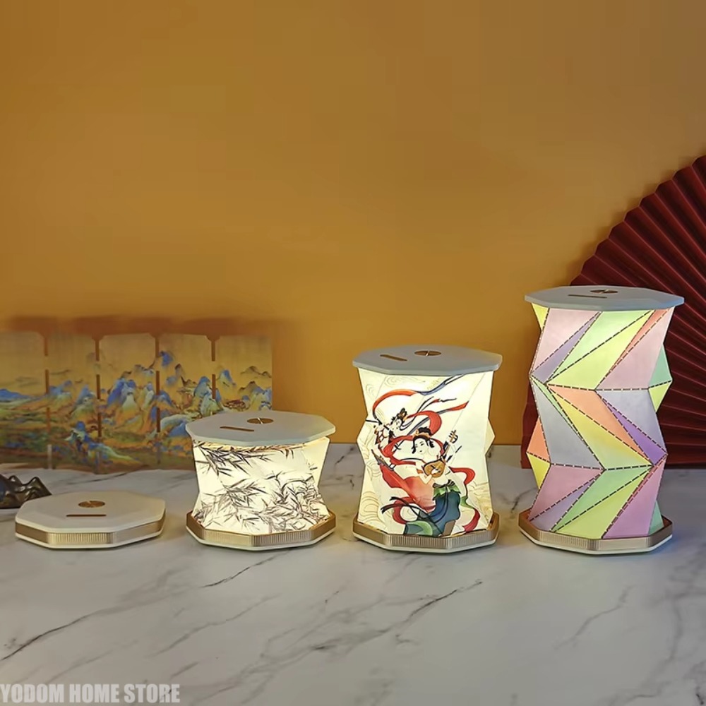 종이 회전식 무드등 창의적인 접이식 분위기 조명 침실  - Laptop Accessories Light 리뷰 및 가격